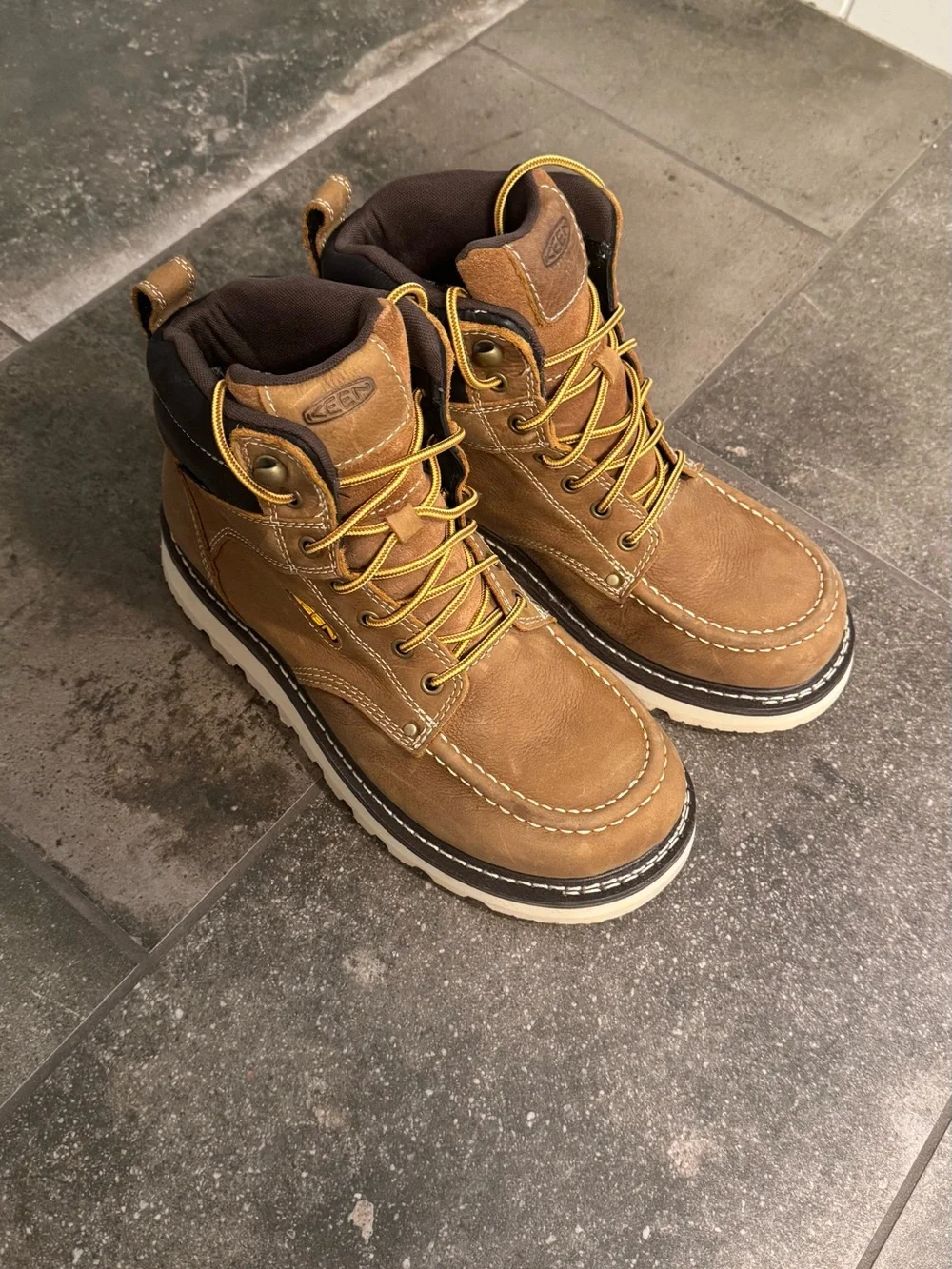KEEN Kids Tan Brown Lace-Up Leather Boots